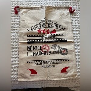 Christmas Drawstring Gift Sack 26x19 - New